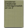 Porseleinen ontbijtbordje Ochtendgymnastiek set van 2 door Monica Boschman