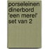 Porseleinen dinerbord 'Een merel' set van 2