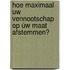 Hoe maximaal uw vennootschap op úw maat afstemmen?