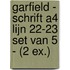 Garfield - Schrift A4 Lijn 22-23 set van 5 - (2 ex.)