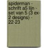 Spiderman - Schrift A5 Lijn - set van 5 (3 ex- 2 designs) - 22-23