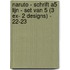 Naruto - Schrift A5 Lijn - set van 5 (3 ex- 2 designs) - 22-23