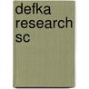 DeFKa Research SC door Gert Wijlage (red.)