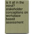 Is it all in the Mind? Stakeholder conceptions on workplace based assessment