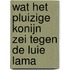 Wat het pluizige konijn zei tegen de luie lama