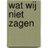 Wat wij niet zagen