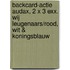 Backcard-actie Audax, 2 x 3 exx. Wij leugenaars/Rood, wit & koningsblauw