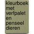 Kleurboek met verfpalet en penseel Dieren