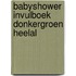 Babyshower invulboek donkergroen heelal