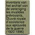 Inventaris van het archief van de vereniging Les Invalides Prévoyants, Œuvre royale d’Assistance aux Eprouvés de la Guerre (1920-1996)