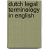 Dutch Legal Terminology in English