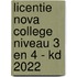 Licentie Nova College niveau 3 en 4 - KD 2022