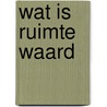 Wat is ruimte waard door Marjolijn van Heemstra