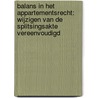 Balans in het appartementsrecht: wijzigen van de splitsingsakte vereenvoudigd door C.N. Sieuwers