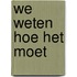 We weten hoe het moet