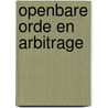 Openbare orde en arbitrage by Unknown