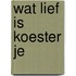 Wat lief is koester je