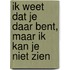 Ik weet dat je daar bent, maar ik kan je niet zien
