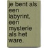 Je bent als een labyrint, een mysterie als het ware.