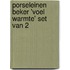 Porseleinen beker 'Voel warmte' set van 2