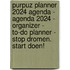 Purpuz Planner 2024 Agenda - Agenda 2024 - Organizer - To-Do Planner - Stop Dromen. Start Doen!