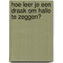 Hoe leer je een draak om hallo te zeggen?