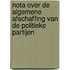 Nota over de algemene afschaffing van de politieke partijen