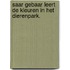Saar gebaar leert de kleuren in het dierenpark.