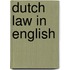 Dutch law in English