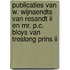 Publicaties van W. Wijnaendts van Resandt II en mr. P.C. Bloys van Treslong Prins II