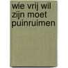 Wie vrij wil zijn moet puinruimen door Erwin Pasmans